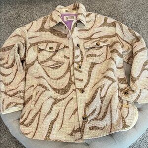 EUC Scotch and Soda Neutral Tiger Jacquard Oversized Shacket XS